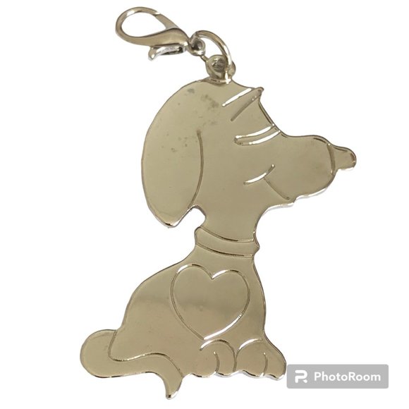 Vintage Snoopy Charm Purse Zipper Pull Silver Plated Peanuts Cartoon Dog Peanuts - Picture 2 of 9